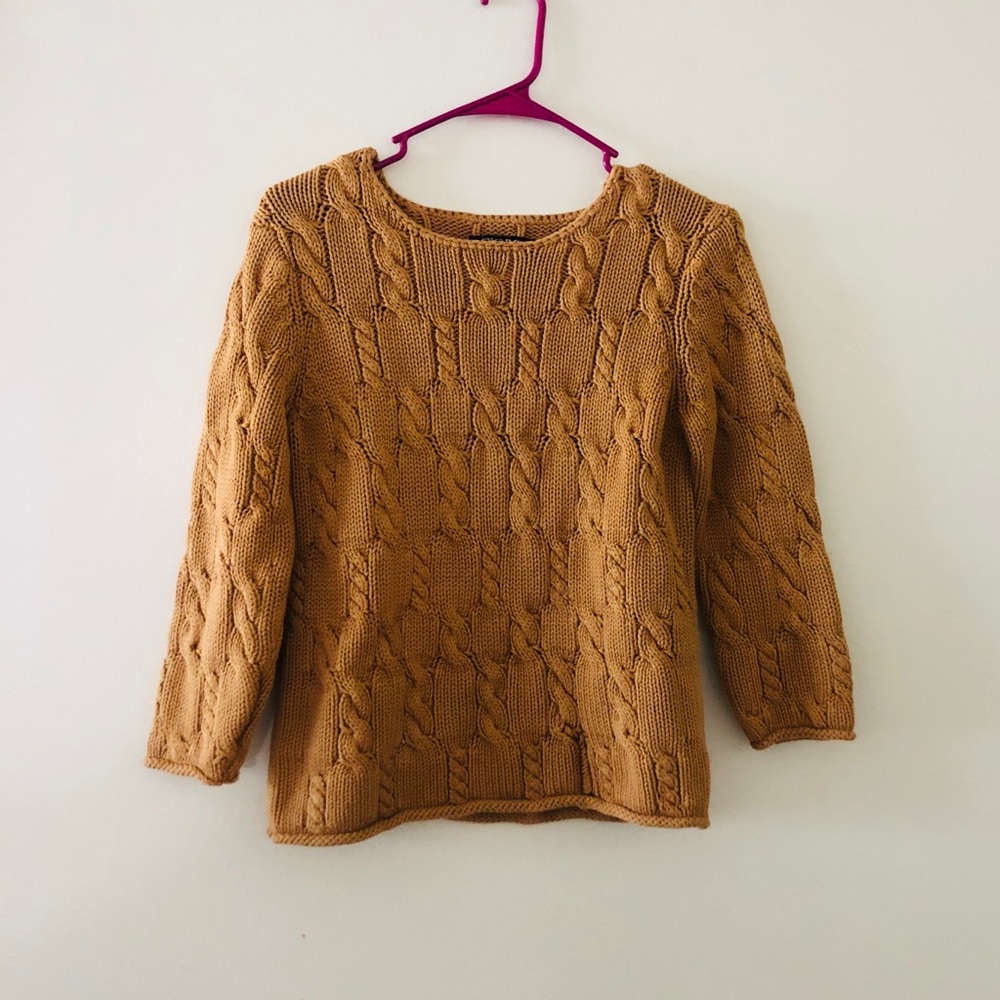 DKNY Tan/ brown color Knitted Sweater, 100% Cotton